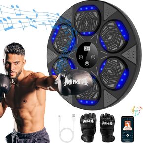 2024 Music Boxing Machine, Smart Bluetooth Boxing Trainer with Boxing Gloves, Boxing Wall Mount Machine for Adults Kids,Boxing Target Workout Equipment for Home, Office, Gym (Upgrade) ﻿