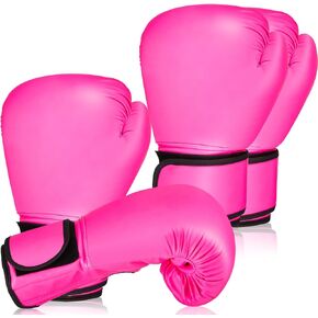 2 Pairs Breast Cancer Awareness Boxing Gloves Inspirational Kickboxing Glove Punching Heavy Bag Gloves for Women Gifts, Pink in Kuwait
