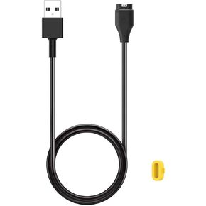 Charger for Garmin Vivoactive 5 / Vivoactive 4 / Vivoactive 4S, Replacement Charging Cable Cord Plus a Yellow Silicone Charger Port Protector Anti Dust Plug
