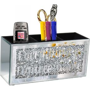 Silver Mirror Crystal Diamond Home Office Desk Art Decor, Daily Inspirational Office Supplies Sign and Reminder-Everything is Figureoutable & P.S. You Got This-9.1×5.1×3Inches