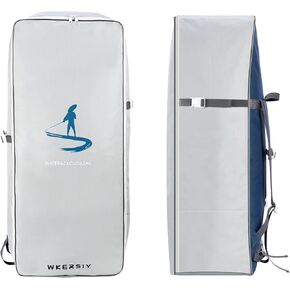 105L Paddle Board Backpack Waterproof Large Capacity Portable Oxford Cloth SUP Surfboard Bag, White