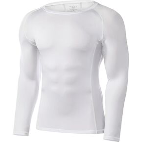 Runhit Men's Compression Long-Sleeve T-Shirt Athletic Compression Base Layer Cool Dry Workout Shirts Sports Running Tops