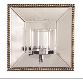 Howard Elliott Lydia Square Hanging Wall Accent Mirror, Unique Design Elegant Home Decor Accessories, 12 x 12 Inch, Antique Gold