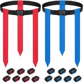 Flag Football Belts, Flag Football Set for Adults Kids Youth and Family, Adjustable Flag Football Flags for 14 Players with 42 Flags, Sports Training Competition