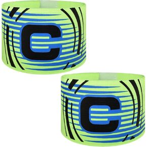 Soccer Captain Armband, 2Pcs Captain Armbands Elastic Protective Arm Badge Adjustable Football Basketball Player Bands