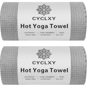 2 Pack Hot Yoga Towels,Yoga Towels for Hot Yoga Non Slip,Microfiber Super-Absorbent Yoga Mats Towel, Pilates,Bikram,Yoga Gear