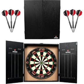 Ruthless Home Darts Centre | Complete Home Dart Board Game Centre Including Cabinet, Dartboard and 2 Sets of Darts (CAB518)