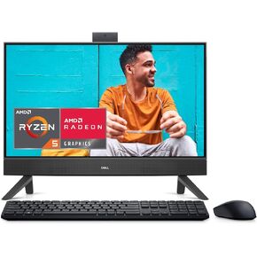 Dell Inspiron 5415 All in One Desktop - 23.8-inch FHD (1920x1080) Display, AMD Ryzen 3-7330U, 8GB DDR4 RAM, 512GB SSD, AMD Radeon Graphics, Windows 11 Home, Onsite Service - Black