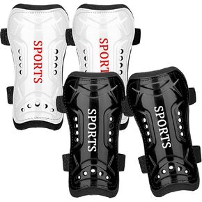 2 Pairs Soccer Shin Guards for Toddler Kids Youth, Soccer Shin Pads with Adjustable Double Strap for 3-14 Years Old Boys Girls Child Teens