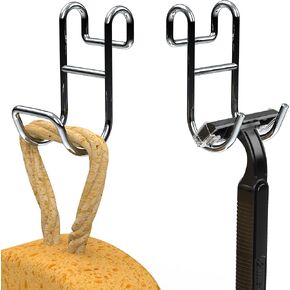 Shower Caddy Hooks, Razor Hooks for Shower, Razor Hanger for Shower, Shower Caddy with Hooks, Shower Hooks for Loofah, Razor Holder 4 Pack Silver
