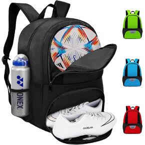 Soccer Bag&Soccer Backpack&Backpack for Football Volleyball Basketball,Sport Equipment Bags with Shoe compartment. (Black)