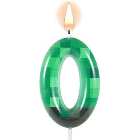 TNT Themed Birthday Candles for Cake, Green Number Birthday Candles Pixel Birthday Candles TNT Cake Toppers for Birthday Wedding Baby Shower Video Game Party Supplies Decoration (Number 8)