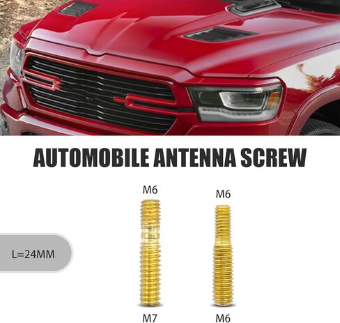 قطعة واحدة من هوائي استقبال إشارة الرصاصة للسيارة، 5.4 بوصة × 0.8 بوصة، سبيكة شارة وطنية للعلم الأمريكي + هوائي تزيين شخصي نحاسي، متوافق مع فورد F150 رانجلر وجيب شيفروليه (فضي) in Kuwait
