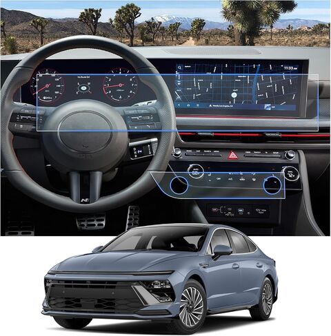 حزمة من 4 قطع محدثة من CDEFG لعام 2024 واقي شاشة Hyundai Sonata لعام 2024 Hyundai Sonata N Line/SEL شاشة تعمل باللمس وحارس شاشة تكييف الهواء 2024 ملحقات Sonata in Kuwait