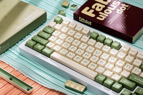 مجموعة Akko Keycaps، Matcha Bear OEM Profile 122-Key PBT Keycaps للوحات المفاتيح الميكانيكية in Kuwait