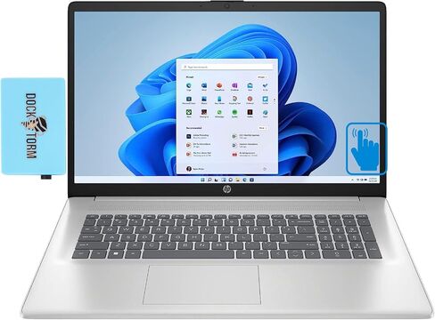 HP 17z -cp300 17.3" Home & Business Touchscreen Laptop (6-Core AMD Ryzen 5 7530U Upto 4.5 GHz, 64GB RAM, 2TB PCIe SSD + 1TB HDD, AMD Radeon, Backlit KYB, WiFi 6, BT 5.2, Win11H) Bundle w/DKZ hub in Saudi Arabia