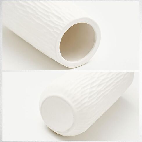 White Ceramic Vase Set of 3 Modern Minimalist Bohemian Home Decor Vase Farmhouse Rustic Mantel and Shelf Decor Spacious Vase for Living Room Entryway Countertop Accents and Gift in Saudi Arabia