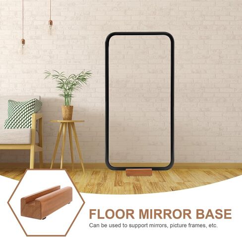 DOITOOL Wooden Floor Mirror Stand Full Body Mirror Stand Anti-Skid Mirror Bracket Full Length Mirror Holder Stand Artwork Rack Floor Mirror Stand Base Floor Mirror Bracket in Saudi Arabia