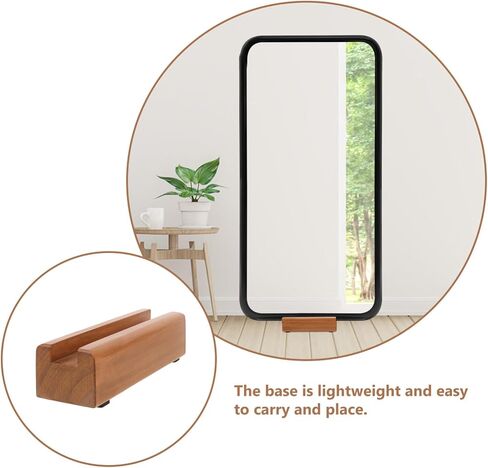 DOITOOL Wooden Floor Mirror Stand Full Body Mirror Stand Anti-Skid Mirror Bracket Full Length Mirror Holder Stand Artwork Rack Floor Mirror Stand Base Floor Mirror Bracket in Saudi Arabia
