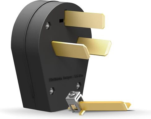 ENERLITES 50 Amp Receptacle Outlet, NEMA 10-50R, Residential Commercial Industrial Grade, Outdoor/Indoor, 3-Pole, 3 Wire, No Ground Contact, (10,8,6,4) AWG, UL Listed, 125/250V, 67500-BK, Black in Saudi Arabia