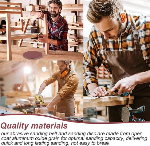 Blulu 88 Pieces Alumina Sanding Belts Includes 4 x 36 Inch Sanding Belts (80/120/150/240/400 Grits) and 6 Inch Self Stick No Hole Alumina Sanding Disc in Saudi Arabia