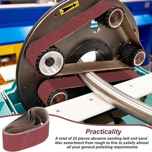Blulu 88 Pieces Alumina Sanding Belts Includes 4 x 36 Inch Sanding Belts (80/120/150/240/400 Grits) and 6 Inch Self Stick No Hole Alumina Sanding Disc in Saudi Arabia