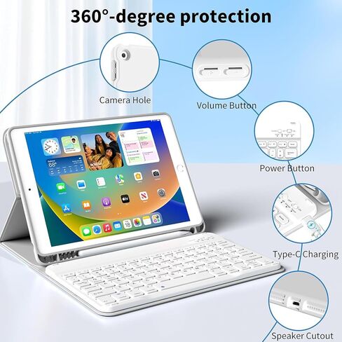 Keyboard Case for iPad 9th/8th/7th Gen (10.2 Inch, 2021/2020/2019) in Saudi Arabia