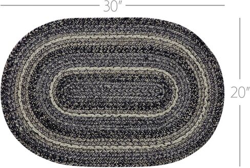 VHC Brands Sawyer Mill Black White Jute Rug Rect w/Pad 24x36 in Saudi Arabia