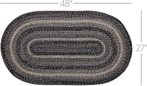 VHC Brands Sawyer Mill Black White Jute Rug Rect w/Pad 24x36 in Saudi Arabia