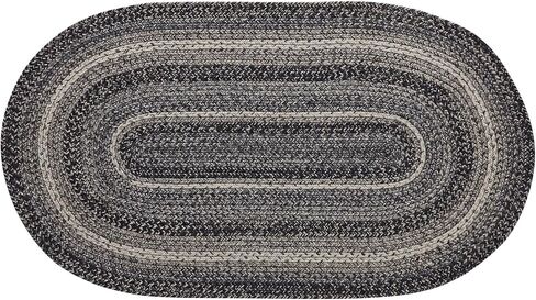 VHC Brands Sawyer Mill Black White Jute Rug Rect w/Pad 24x36 in Saudi Arabia