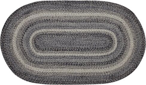 VHC Brands Sawyer Mill Black White Jute Rug Rect w/Pad 24x36 in Saudi Arabia
