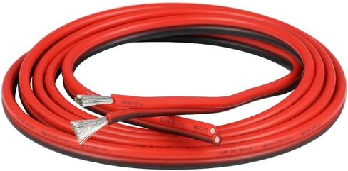 BNTECHGO 14 Gauge Silicone Wire 10 ft red and 10 ft Black Flexible 14 AWG Stranded Tinned Copper Wire in Kuwait