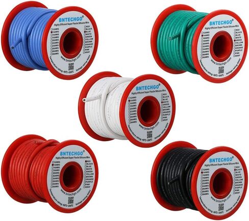 BNTECHGO 14 Gauge Silicone Wire 10 ft red and 10 ft Black Flexible 14 AWG Stranded Tinned Copper Wire in Kuwait