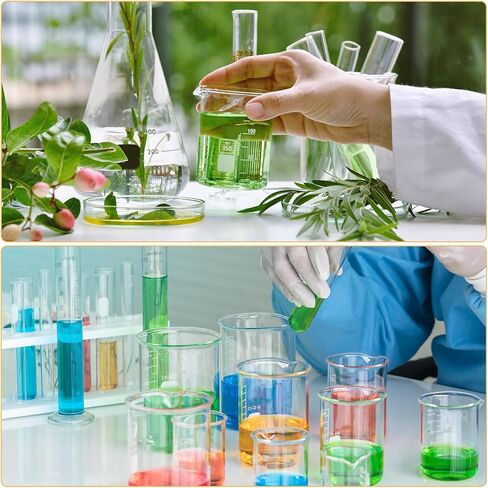 PATIKIL 5/10/25/50/100ml Graduated Cylinder, 3.3 Borosilicate Glass Measuring Cylinder Round Base with Glass Rod for Lab Experiment, Clear in Saudi Arabia