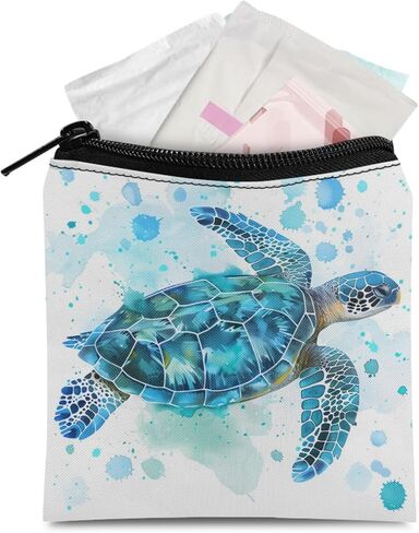 Xhuibop Cartoon Ghost Sanitary Napkin Storage Bag for Women Portable Sanitary Pad Bags Pouch with Zipper Soft Mini Cosmetic Bag for Purse First Period Gifts for Girls in Kuwait