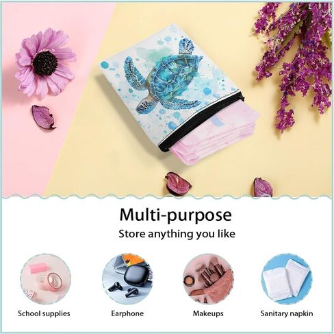 Xhuibop Cartoon Ghost Sanitary Napkin Storage Bag for Women Portable Sanitary Pad Bags Pouch with Zipper Soft Mini Cosmetic Bag for Purse First Period Gifts for Girls in Kuwait