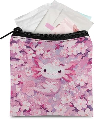 Xhuibop Cartoon Ghost Sanitary Napkin Storage Bag for Women Portable Sanitary Pad Bags Pouch with Zipper Soft Mini Cosmetic Bag for Purse First Period Gifts for Girls in Kuwait