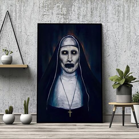 Neejaold Vintage Horror Movie Poster Artwork The Conjuring Mystery Nun Canvas Wall Art Halloween Prints Painting Classic Scary Movie Posters Halloween Room Wall Decor for Bedroom 12x16in Unframed in Saudi Arabia