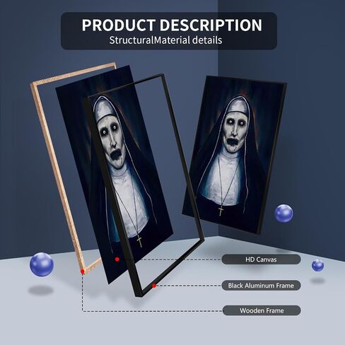 Neejaold Vintage Horror Movie Poster Artwork The Conjuring Mystery Nun Canvas Wall Art Halloween Prints Painting Classic Scary Movie Posters Halloween Room Wall Decor for Bedroom 12x16in Unframed in Saudi Arabia