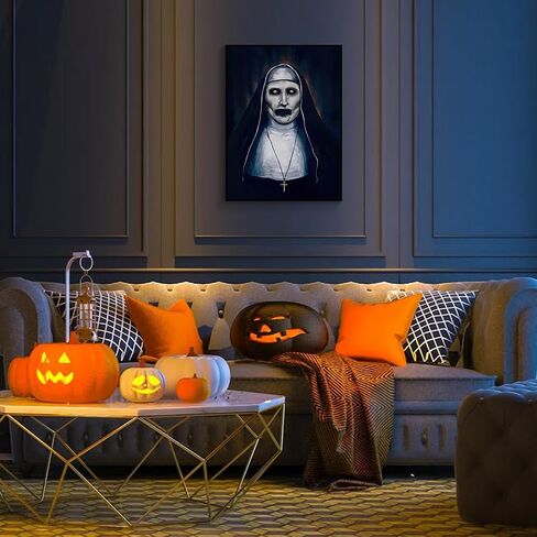 Neejaold Vintage Horror Movie Poster Artwork The Conjuring Mystery Nun Canvas Wall Art Halloween Prints Painting Classic Scary Movie Posters Halloween Room Wall Decor for Bedroom 12x16in Unframed in Saudi Arabia