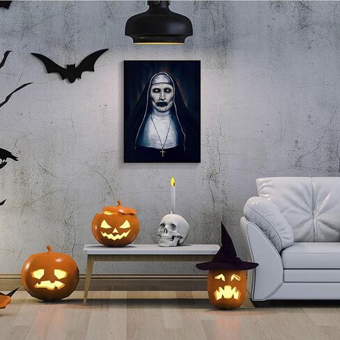 Neejaold Vintage Horror Movie Poster Artwork The Conjuring Mystery Nun Canvas Wall Art Halloween Prints Painting Classic Scary Movie Posters Halloween Room Wall Decor for Bedroom 12x16in Unframed in Saudi Arabia