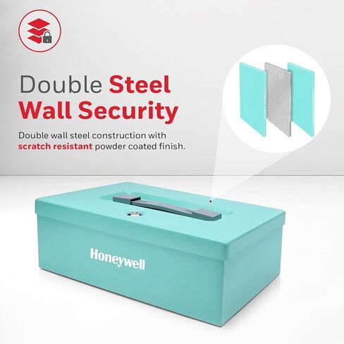 Honeywell Safes & Door Locks - Small Safe Box for Home - Fire Resistant Documents Lock Box with Keys - Steel Security with Key Lock for Personal Items, Jewelry, Money - 0.17 Cubic Feet - Black - 6104 in Saudi Arabia