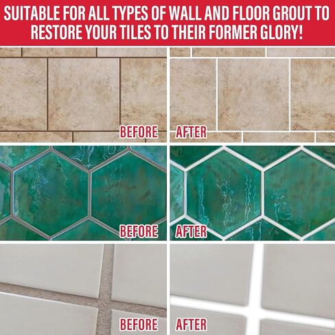 Ankita Grout Renew Pen White, 2 Large Size 20ml Bathroom Tile Grout Pen White, Waterproof & Shine Grout Paint Pens, Easily Restores Grout Line, with 2 Replacement Nibs an d 1 Cleaning Brush in Saudi Arabia