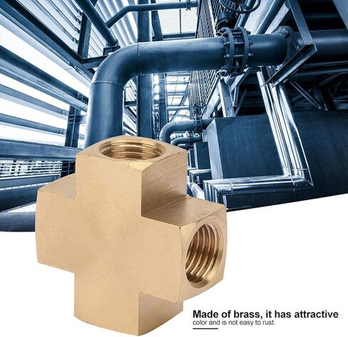 1/4'' FNPT Brass Across Pipe Fitting,4 Way Equal Female Hose Adapter Connector Splitter,for Pneumatic Joints and Water Pipes in Saudi Arabia