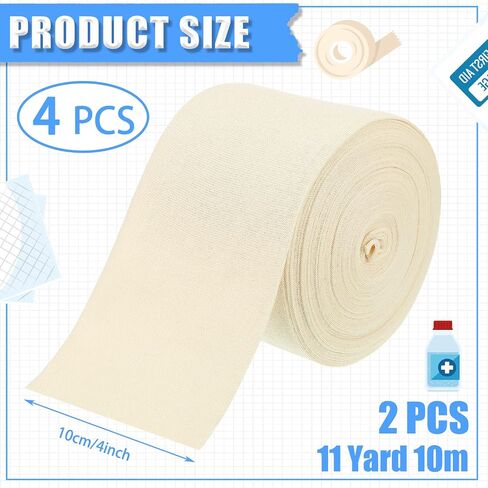 Preboun 2 Rolls Cotton Stockinette Tubular Bandage 11 Yard Comfortable Arm Stockinette Tubing Reusable Elastic Bandage Sleeve for Ankles and Elbows(5 Inch) in Saudi Arabia