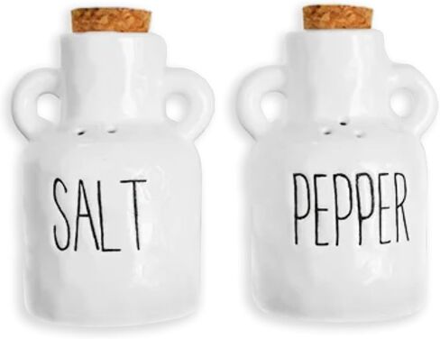 Mini Pitcher Cork Top, White 3.35 x 2.76 Inches Glazed Ceramic Salt-N-Pepper Shaker Set in Saudi Arabia