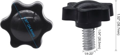 Xadnitu 10 قطع 1/4 ''-20-1'' مقبض خيط بلاستيكي على شكل نجمة صامولة لقط مقبض ذكر مقابض لولبية لاستبدال قاعدة المظلة in Kuwait