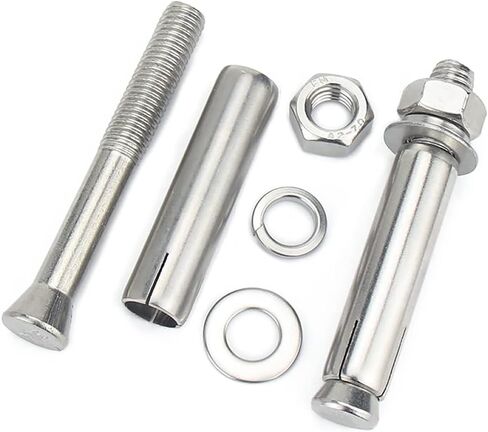 Junter 8pcs M6 x 50mm مسامير توسيع سداسية 304 الفولاذ المقاوم للصدأ الخارجي عرافة الجوز توسيع مسامير المسمار كم مرساة، مسامير توسيع غطاء سلامة حمام السباحة، للخرسانة in Kuwait