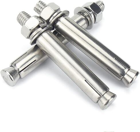 Junter 8pcs M6 x 50mm مسامير توسيع سداسية 304 الفولاذ المقاوم للصدأ الخارجي عرافة الجوز توسيع مسامير المسمار كم مرساة، مسامير توسيع غطاء سلامة حمام السباحة، للخرسانة in Kuwait