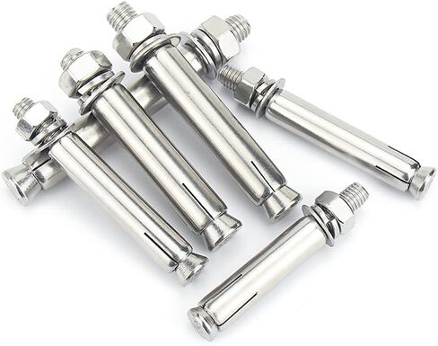 Junter 8pcs M6 x 50mm مسامير توسيع سداسية 304 الفولاذ المقاوم للصدأ الخارجي عرافة الجوز توسيع مسامير المسمار كم مرساة، مسامير توسيع غطاء سلامة حمام السباحة، للخرسانة in Kuwait